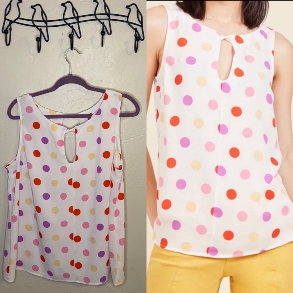 ModCloth Polka Dot Sleeveless Top size XL